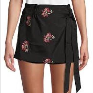 After Market Embroidered Boho Side Tie Skort